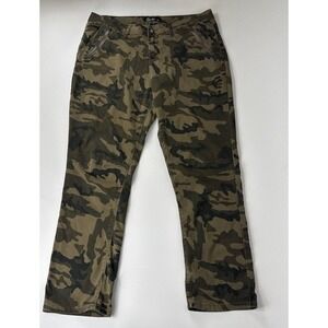 Sizzle‎ Jeans Juniors Size 17 Green/Brown Camo Straight Leg Zip Pockets